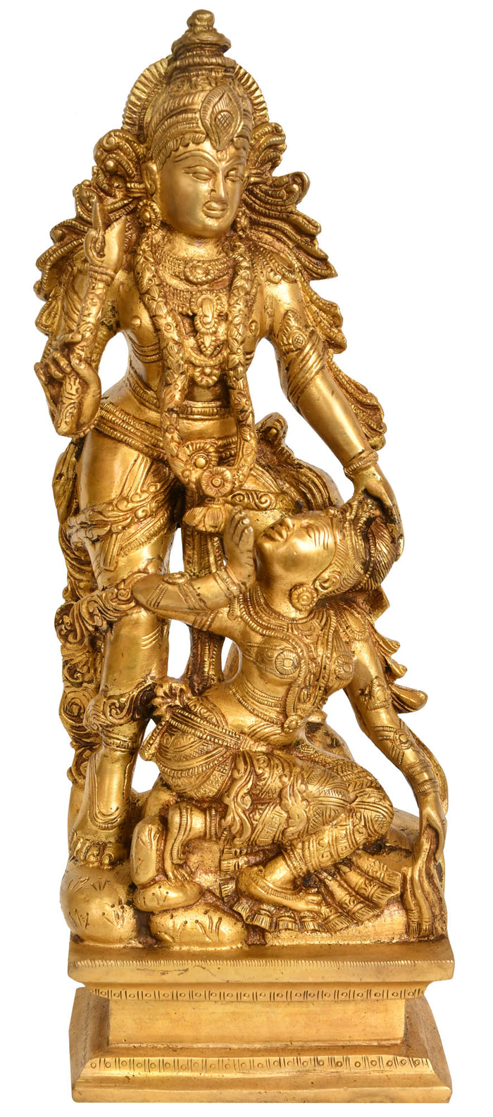 13" Handmade Radha Krishna Brass Statue for Pooja