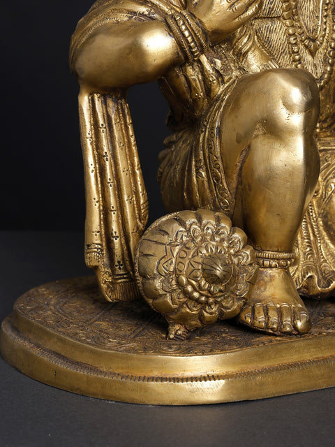 12" Hanumanji Carrying Shri Rama and Lakshman on His Shoulders (An Episode from The Ramayana) In Brass | Handmade | Made In India