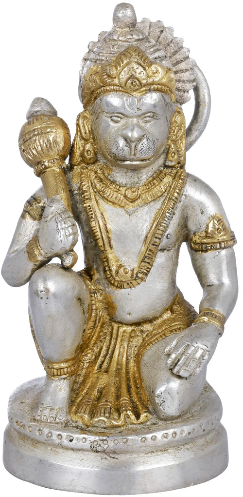 5" Sankat Mochan Hanuman Brass Statue Handmade