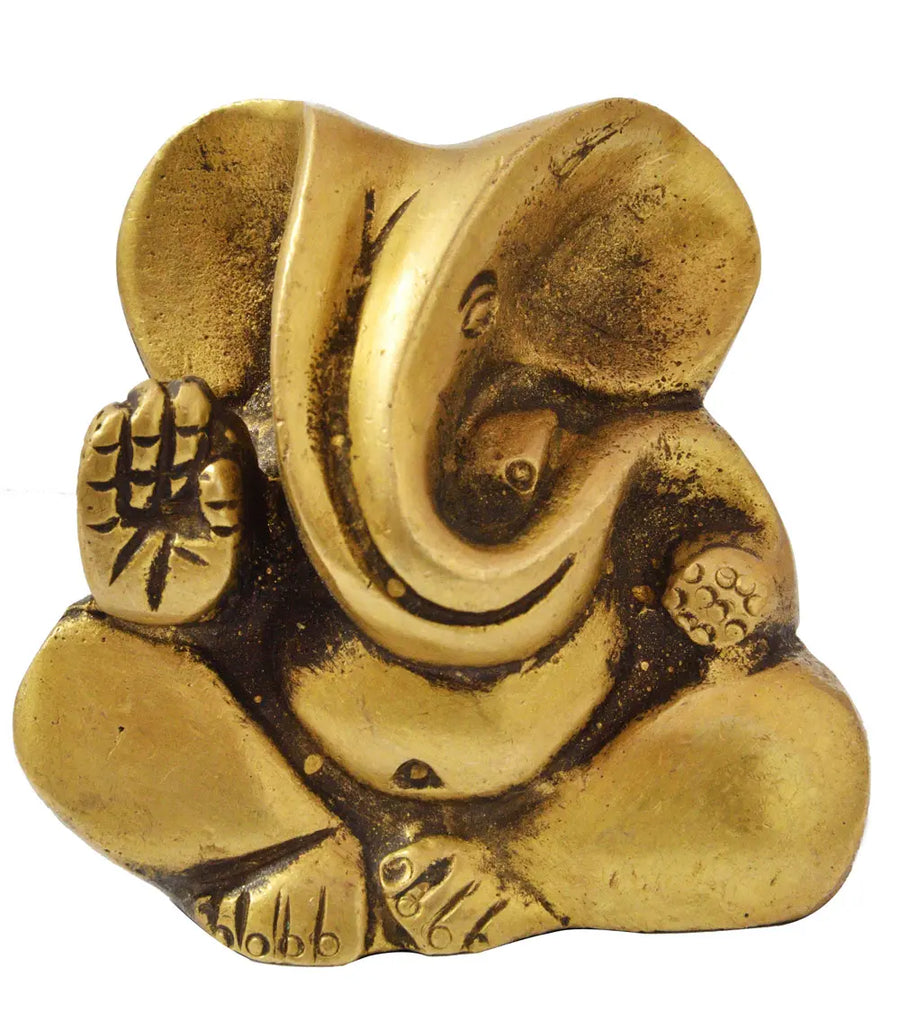 2" Brass Ganesha Handmade Statue for Home Pooja