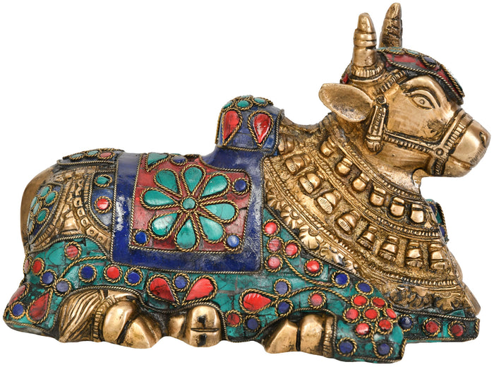 Nandi Bull Brass Statue for Pooja Home Decor