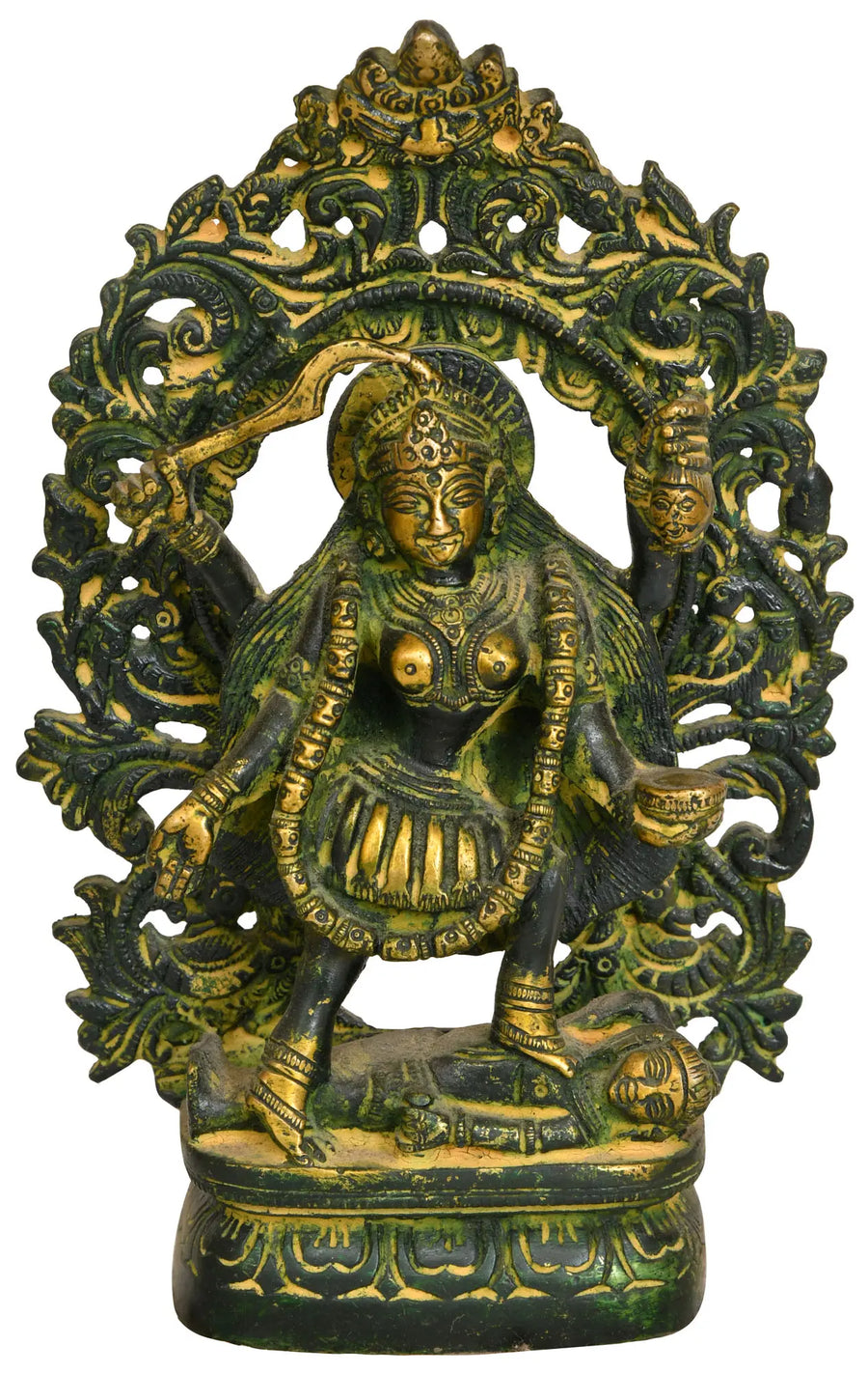 7" Goddess Kali Brass Statue Handmade