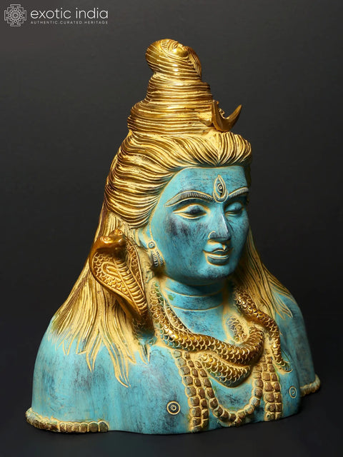 11" Lord Shiva Bust - God of Destruction | Brass  Statue