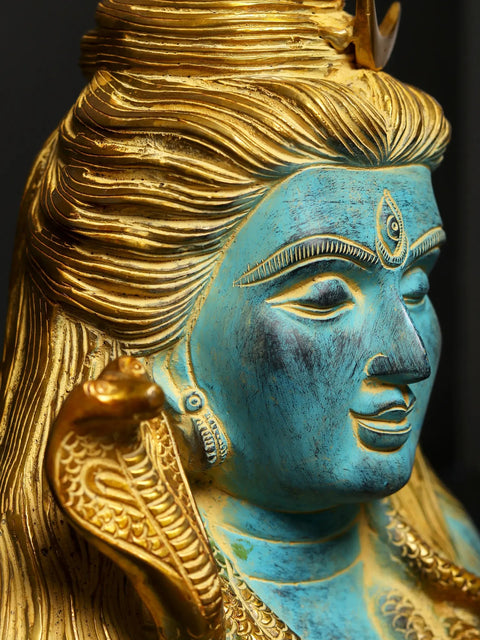 11" Lord Shiva Bust - God of Destruction | Brass  Statue