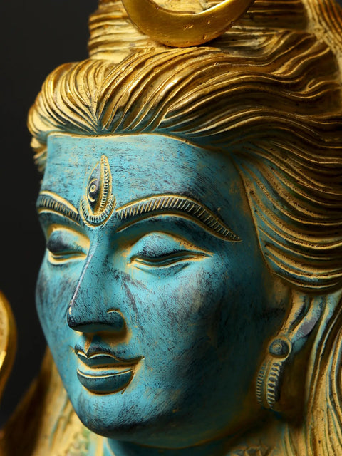 11" Lord Shiva Bust - God of Destruction | Brass  Statue