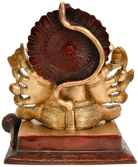 7" Five-Headed Hanuman Brass Sculpture