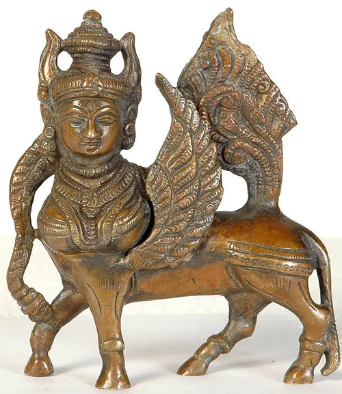4" Kamadhenu Brass Statue Handmade Wish-Fulfilling Cow