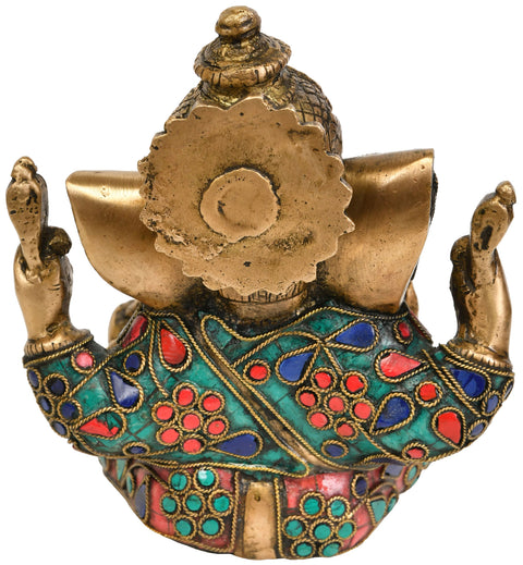 5" Lord Ganesha In Brass | Handmade | Made In India