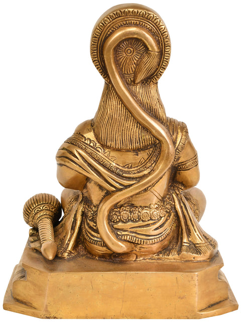 8" Lord Hanuman Granting Abhaya In Brass | Handmade | Made In India