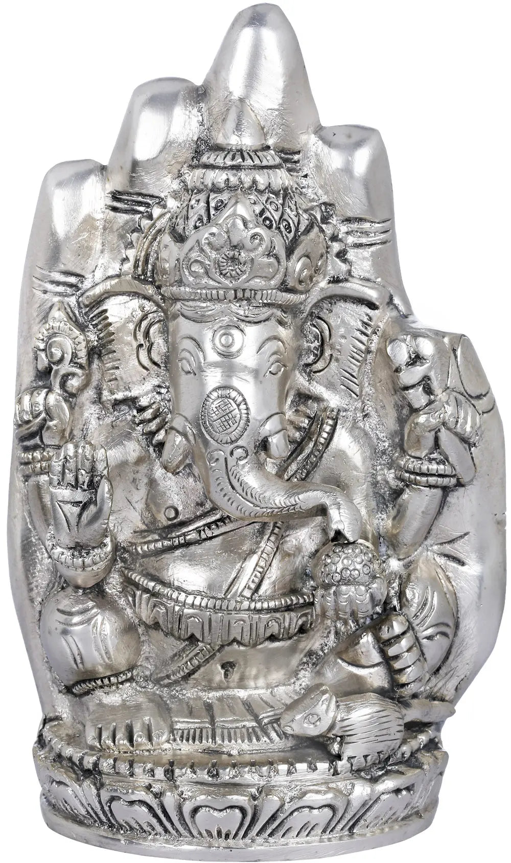 6" Lord Ganesha Brass Idol in Blessing Hand | Handmade | Made In India