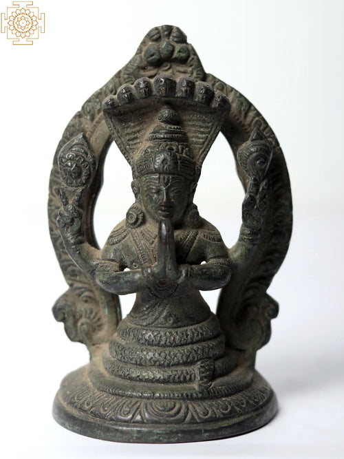 4" Shesha-Hari Handmade Brass Statue for Pooja