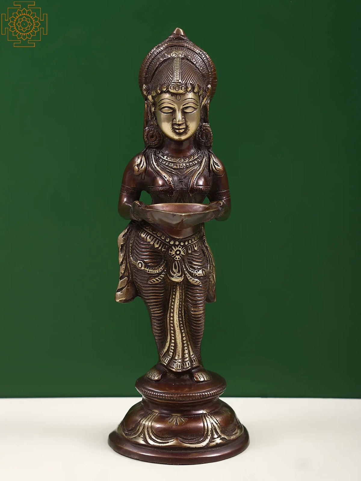 12" Handmade Brass Deepalakshmi Statue for Pooja