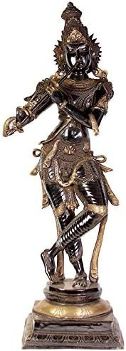 34" Why is Krishna Black Brass Statue Handmade