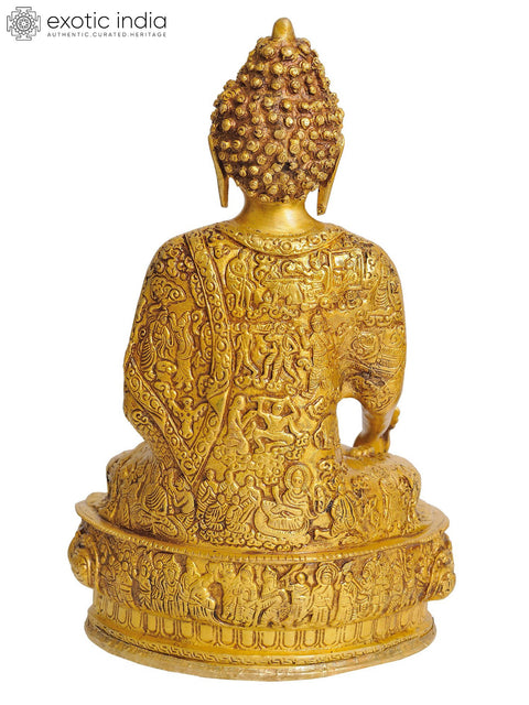 12" Tibetan Buddhist Deity Medicine Buddha Brass Sculpture | Handmade | Made in India