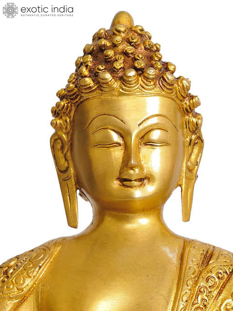 12" Tibetan Buddhist Deity Medicine Buddha Brass Sculpture | Handmade | Made in India