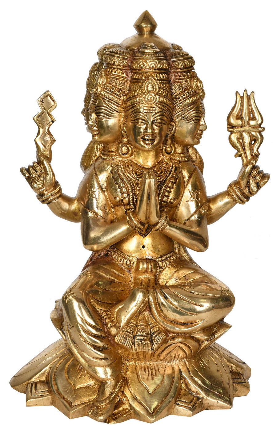 11" Brass Shanmukha Kartikeya Idol for Home Pooja