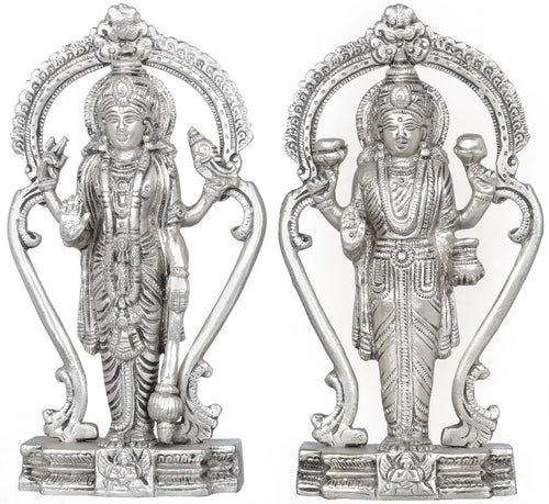 6" Handmade Brass Lord Vishnu and Goddess Lakshmi Statue