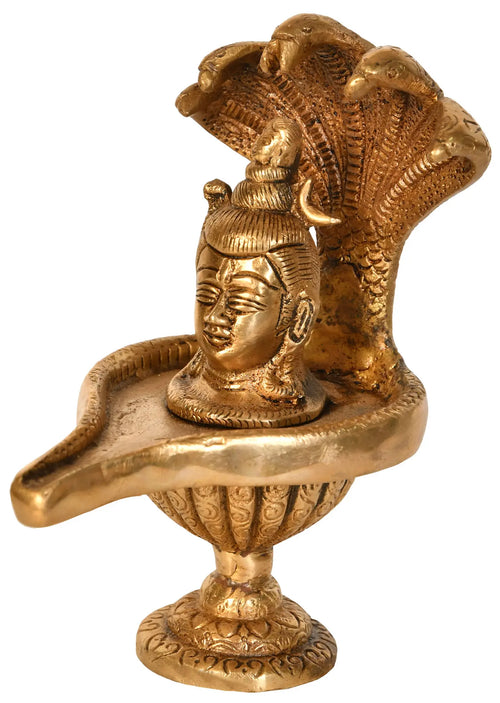 6" Lord Shiva Linga Brass Statue Handmade