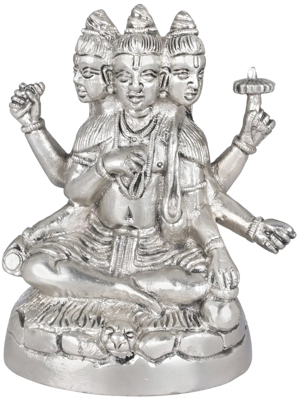 4" Trimurti Brass Sculpture | Handmade Idols | Made In India