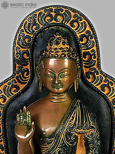 13" Shakyamuni Buddha Brass Sculpture | Handmade Buddhist Statue