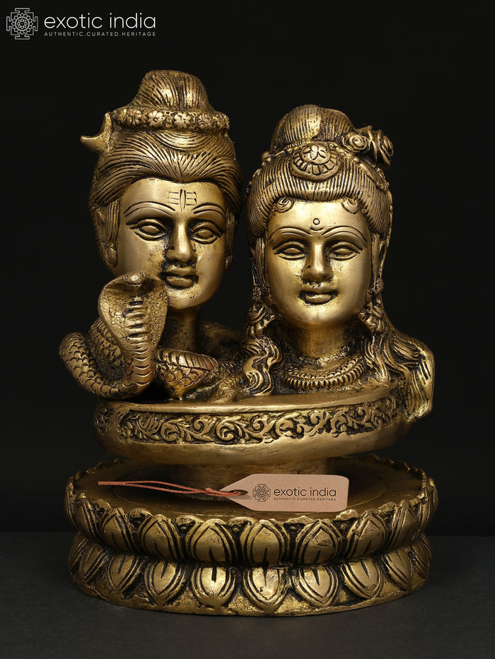6" Brass Shiva Parvati Statue - Divine Union Handmade