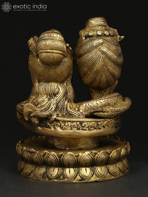 6" Brass Statue of Shiva Parvati - The Divine Union