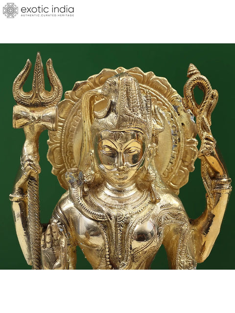 9" All is Nothing But Shiva and Parvati (Ardhanarishvara) In Brass | Handcrafted In India