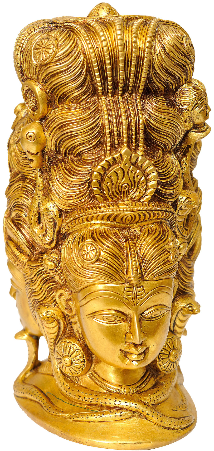 8" Mukhalingam Brass Idol with Parvati Handmade