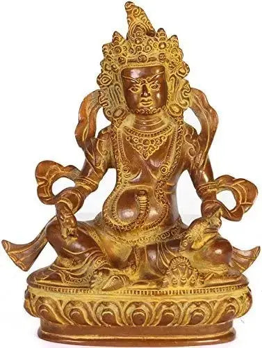 9" Vaishravana Handmade Brass Statue - Tibetan Buddhist Deity