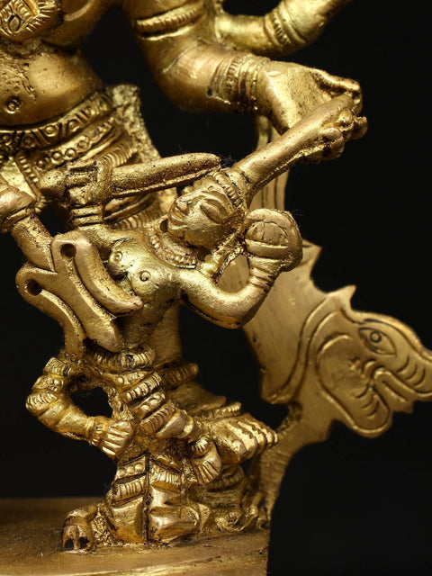 6" Small Mahishasuramardini (Goddess Durga) | Brass Statue | Handmade