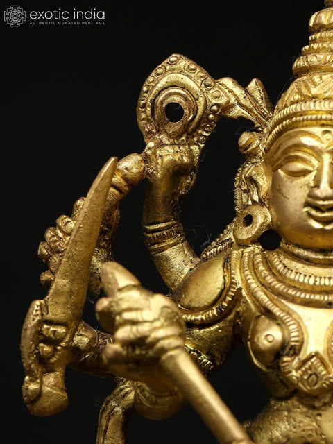 6" Small Mahishasuramardini (Goddess Durga) | Brass Statue | Handmade