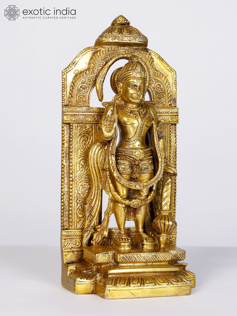 8" Hanuman Brass Statue | God Idol for Temple