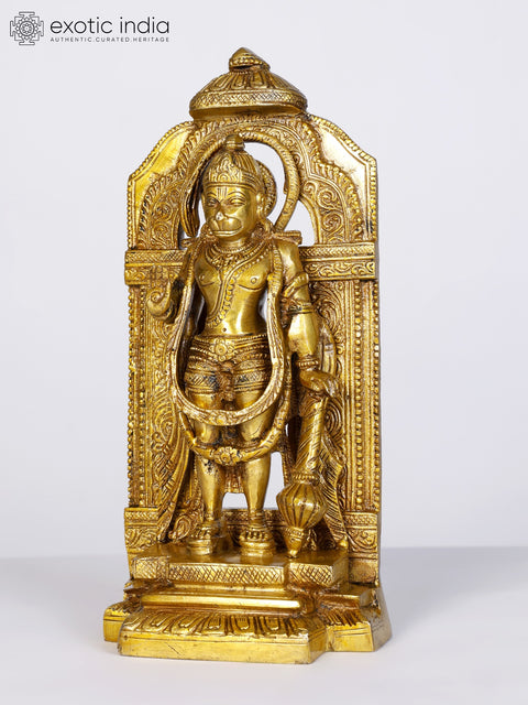 8" Hanuman Brass Statue | God Idol for Temple