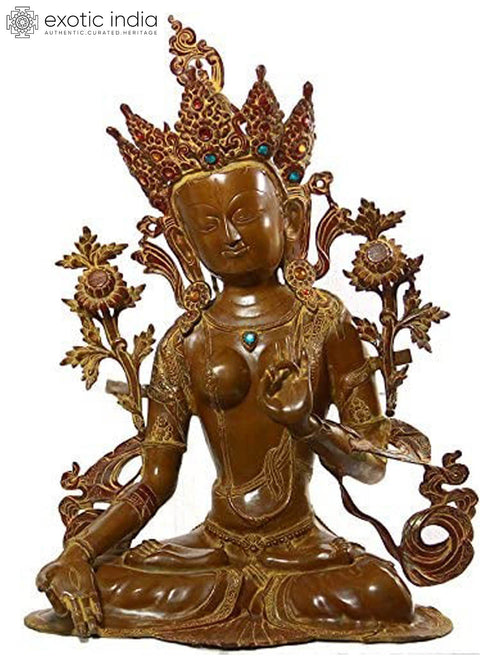 27" Goddess White Tara Brass Statue with Seven Eyes Tibetan Buddhist