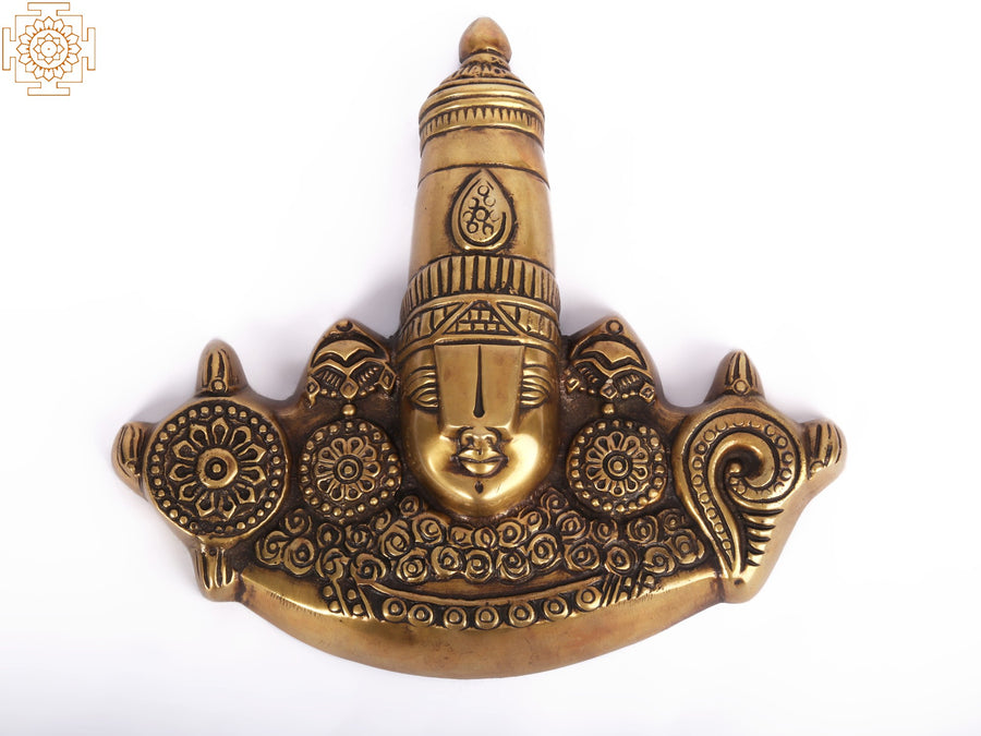 9" Lord Venkateshvara Brass Wall Hanging Handmade