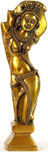 14" Handmade Brass Lady Torso Sculpture