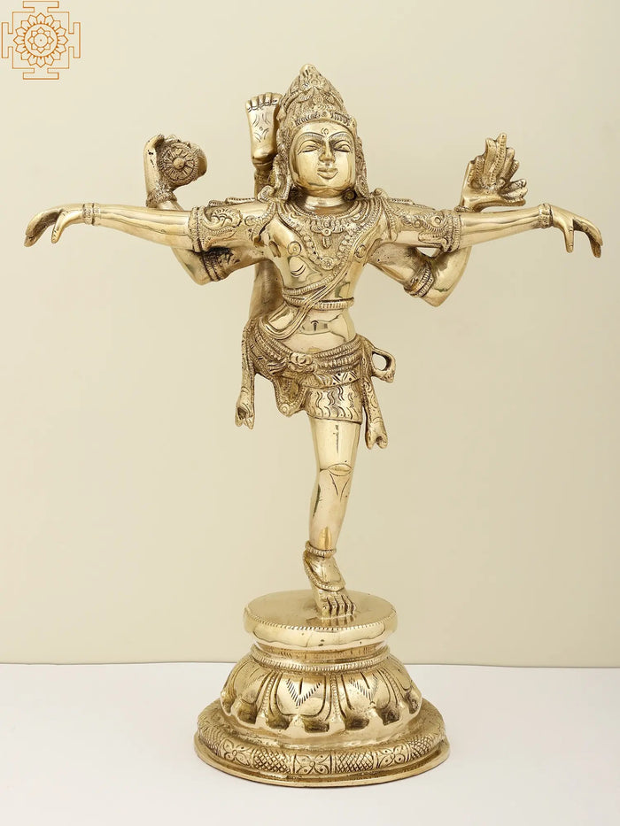 13" Shiva Nataraja King of Dancers Handmade Brass Statue