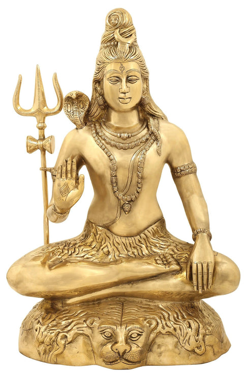 22" Bhava Shiva (A Particularly Beneficent Aspect) | Handmade Brass Sculpture