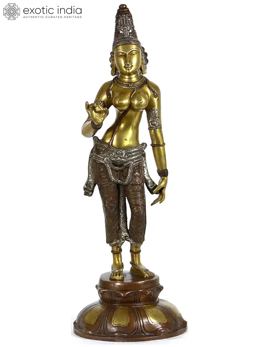 21" Goddess Parvati Brass Statue Handmade Devi Uma Idol