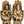 7" Pair of Hands Depicting Lakshmi Seated on Owl and Ganesha on Rat in Brass | Handmade | Made in India