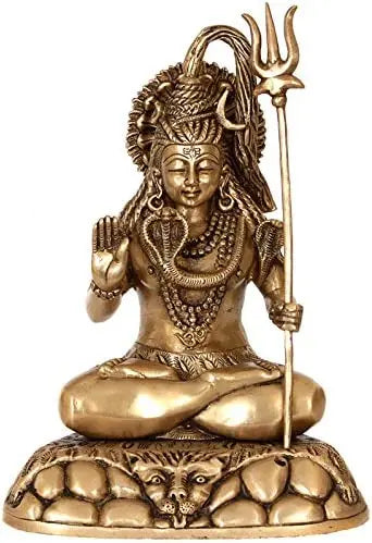 10" Blessing Shiva In Brass | Handmade | Made In India