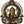 8" Seated Ganesha with Floral Aureole and Kirtimukha Atop In Brass