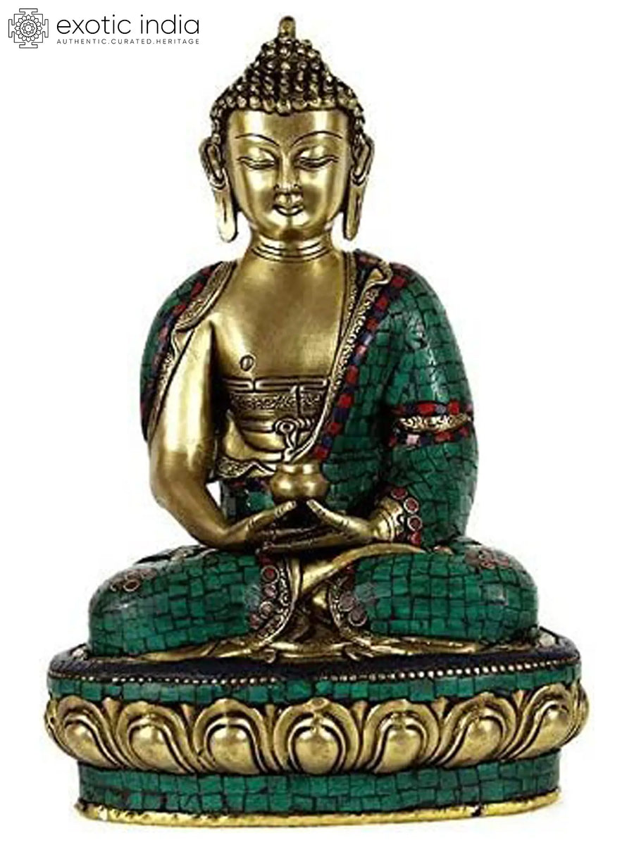 13" Amitabha Buddha Tibetan Brass Statue Handmade
