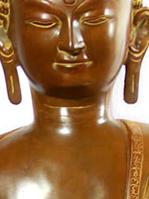 28" Large Yoga-murti Buddha Brass Idol | Handmade Buddhist Statue