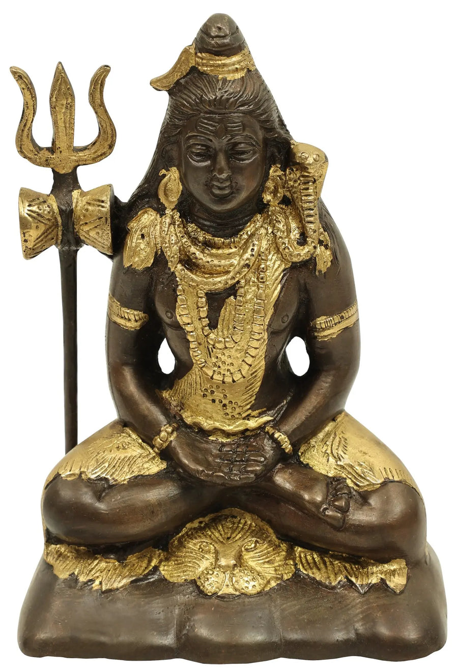 6" Mahayogi Shiva Samadhi Handmade Brass Statue