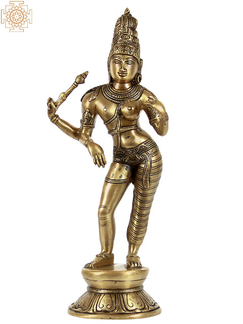 14" Brass Statue of Ardhanarishvara | Hindu God Handcrafted Figurine