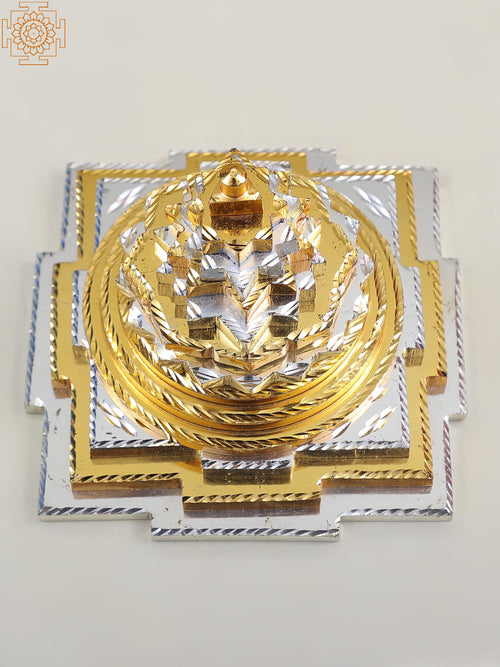 Sacred Maha Meru Shri Yantra Brass Pyramid Idol