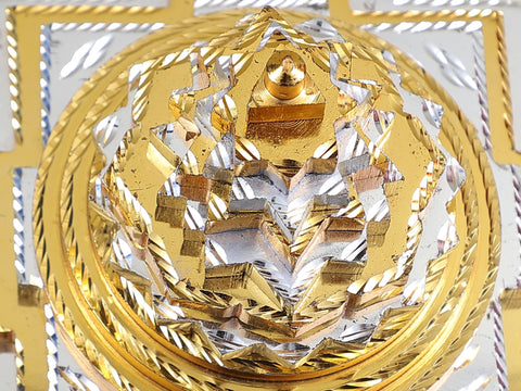 Sacred Multi-pyramid Brass Maha Meru Shri Yantra