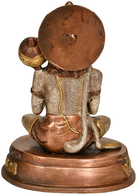7" Bhakta Hanuman Brass Idol | Handmade Brass Statue