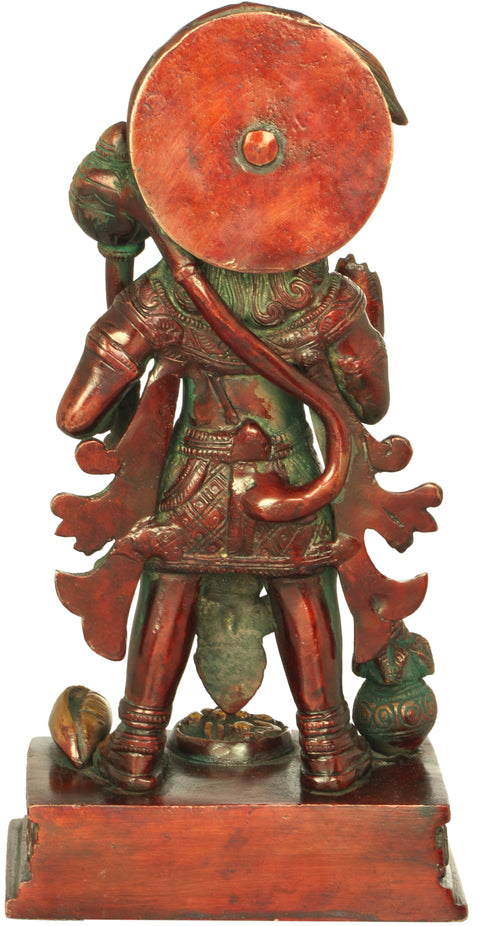 10" Standing Blessing Hanuman Idol (Altar Piece) in Brass | Handmade | Made in India